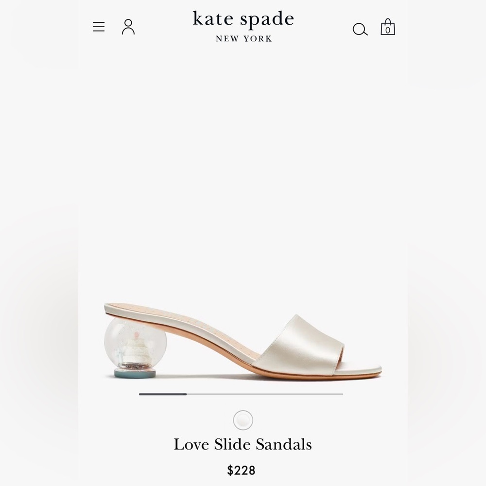 BRAND NEW Kate Spade Love Slide Sandals in Ivory ♠️ Never Worn 💍 Bridal Shoes